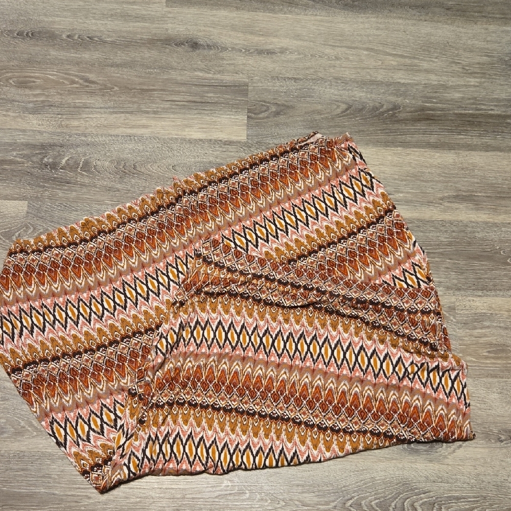 Roz & Ali Patterned Maxi Skirt Sz 1X